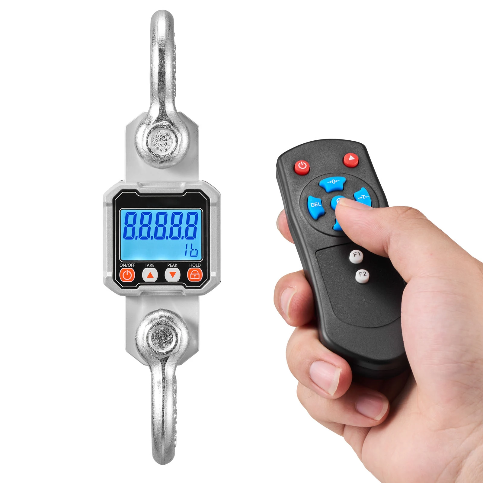 SucceBuy 3000kg/10000kg Digital Crane Scale with LCD & 3 Unit Switch Remote Control Industrial Hanging Scale for Garage Factory
