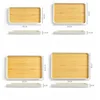 Bamboo Tray Japanese Dinner Plate Imitation Bamboo Pattern Tea Tray Kitchen Storage Plastic Storage Tray Thickened Anti-drop 6