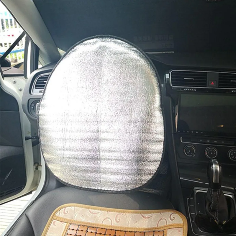 45x50cm Car Steering Wheel Anti-Heat Sun Shade Cover High Quality Silver Double Thick Sun-proof Anti-UV protect Parasol Shield car sunshade windshield sunshade windshield sun shade