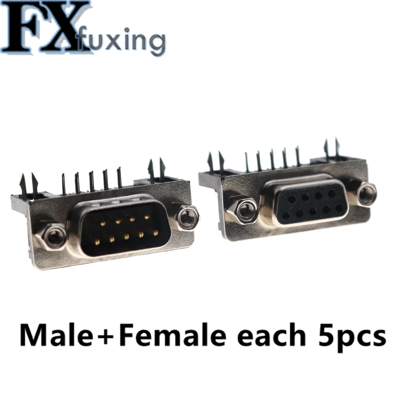 DB9 Male Right Angle Single Ended Serial Cable 1 Meter Low Profile