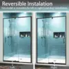 44-48" W x 71" H Piovt Swing Glass Shower Door,Pivot Semi-Frameless Glass Shower Door Matte Black Finish Shower Doors 6