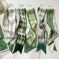 Narrow Multi-Function Thin Scarf Letters Print Decorative Handle Bag Ribbons Neckerchief 1