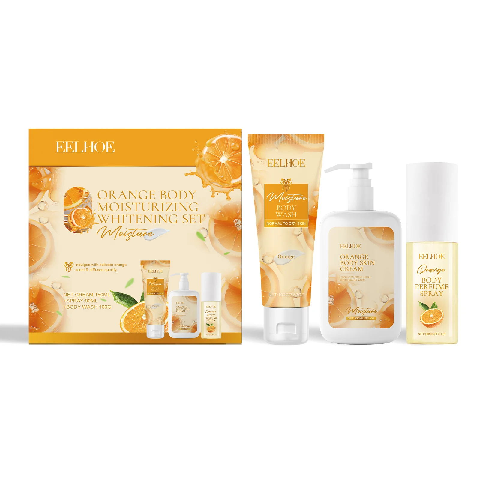 EELHOE Orange Fragrance Nicotinamide Lightening Cream for the Body Hydration Refreshing Lasting Moisturizing Skin Care Products