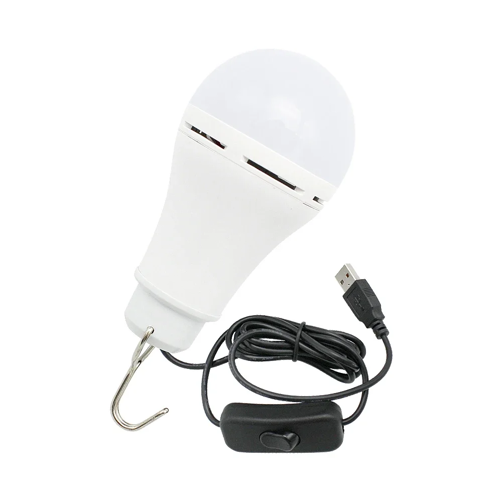 USB Port LED Lamp Bulb Portable Emergency Night Light Cold White Turn on/off for Outdoor Hiking Camping Fishing Travel etc.
