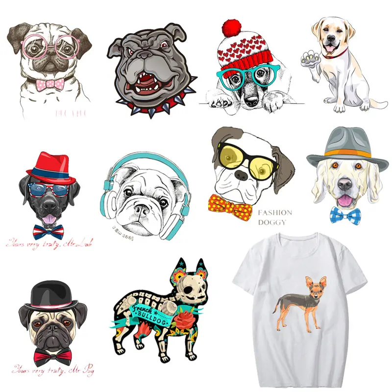 3DDogsIronOnTransfersHeatTransferIroningStickersTshirt