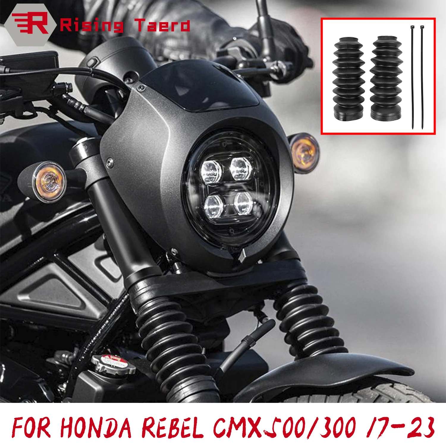 Fork Rubber Gaiters Boots For Honda Rebel 500 300 CMX300 CMX500 CMX 300