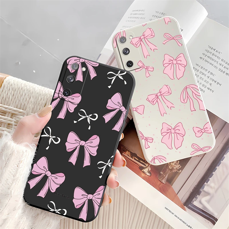 Ultra-Bright Pink Bow Knot Silicone Phone Case