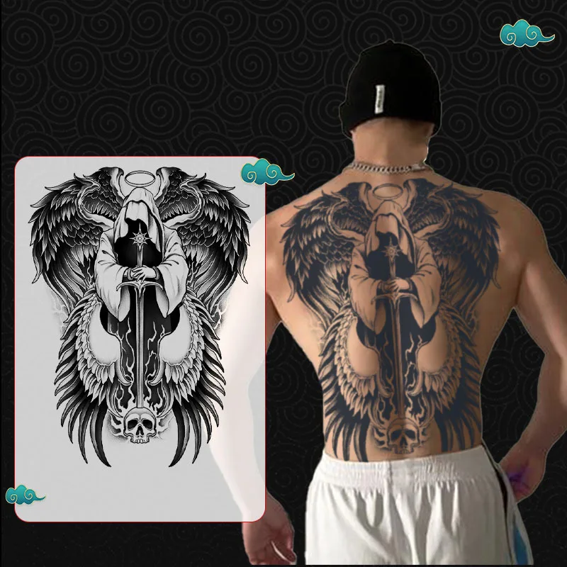 Angel Wings Tattoo Stickers Temporary Tattoos 2 Weeks Men Adult