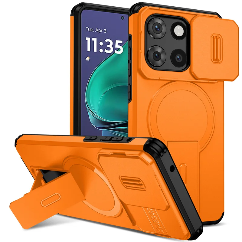 Armor Shockproof Case with Magnetic Charging and Foldable Stand