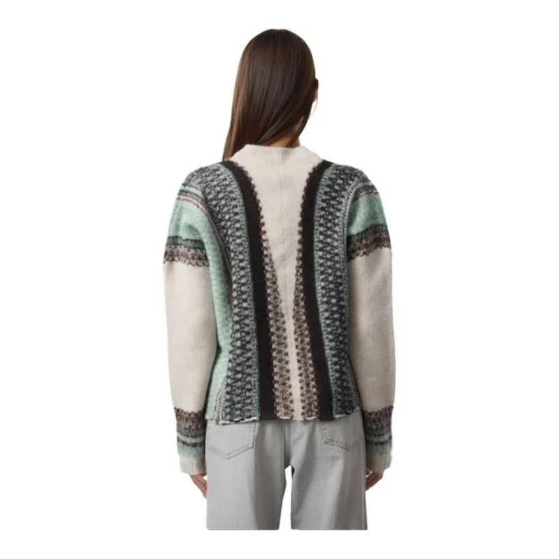 Trendyol TYZA Women's Cardigan Color Block Casual Regular Fit V Neck Knitwear Standard Sleeve SweatersJumpers Cardigan V Neck 5