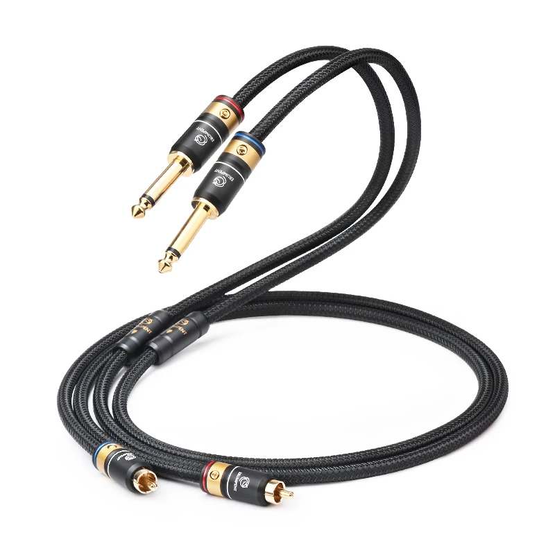 Erumlent-HIFI  ̺, 6.5mm, ׷ , Male 2 RCA Male ̺, PC DVD TV VCR MP3 Ŀ   ̺ ڵ