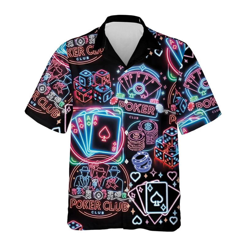 Gambling Las Vegas 3d Print Beach Shirts For Men Hawaiian Holiday Short Sleeve New Design Summer Lapel Funny Women Blouse Tops 3