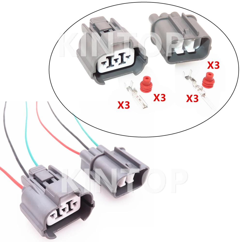 

1 Set 3 Pins Auto Headlight Male Female Docking Waterproof Socket Starter 6189-0130 6181-0071 Car Motor Wiring Connector