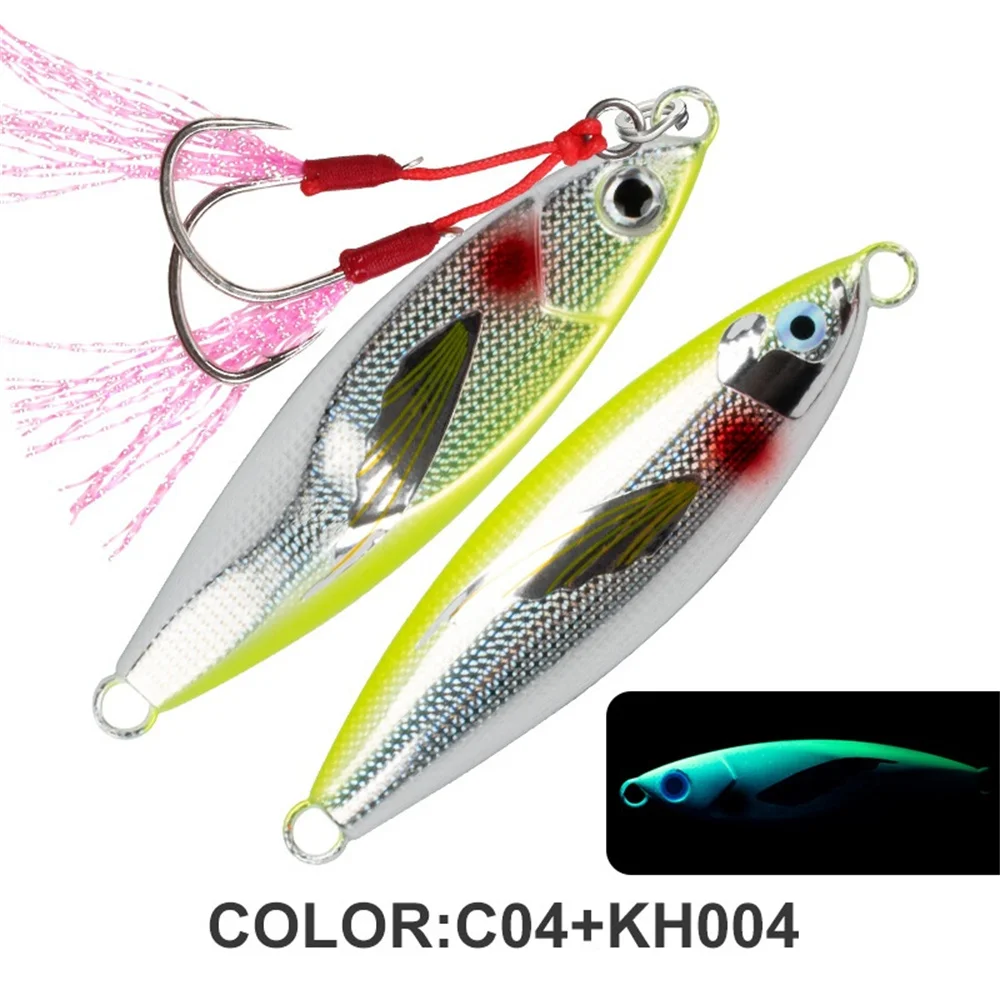 

30g 40g 60g 80g Micro Slow Sink Metal Jigging Fishing Lure Dubstep With Wing Skin Tuna Bass Spoon Jig Sea Boat Lure