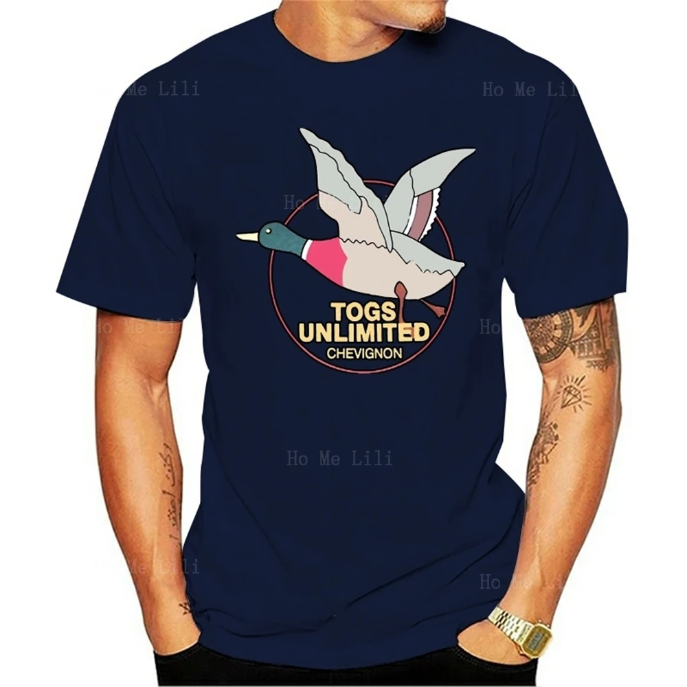 Togs Unlimited Funny Chevignon Duck Logo T-Shirt Da Uomo Di Alta Qualità