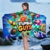 Game Cartoon Stumble-guys Bath Towel Microfiber Soft Water Absorbing Breathable For Girl Kids Decorative Cartoon Beach Towel 3