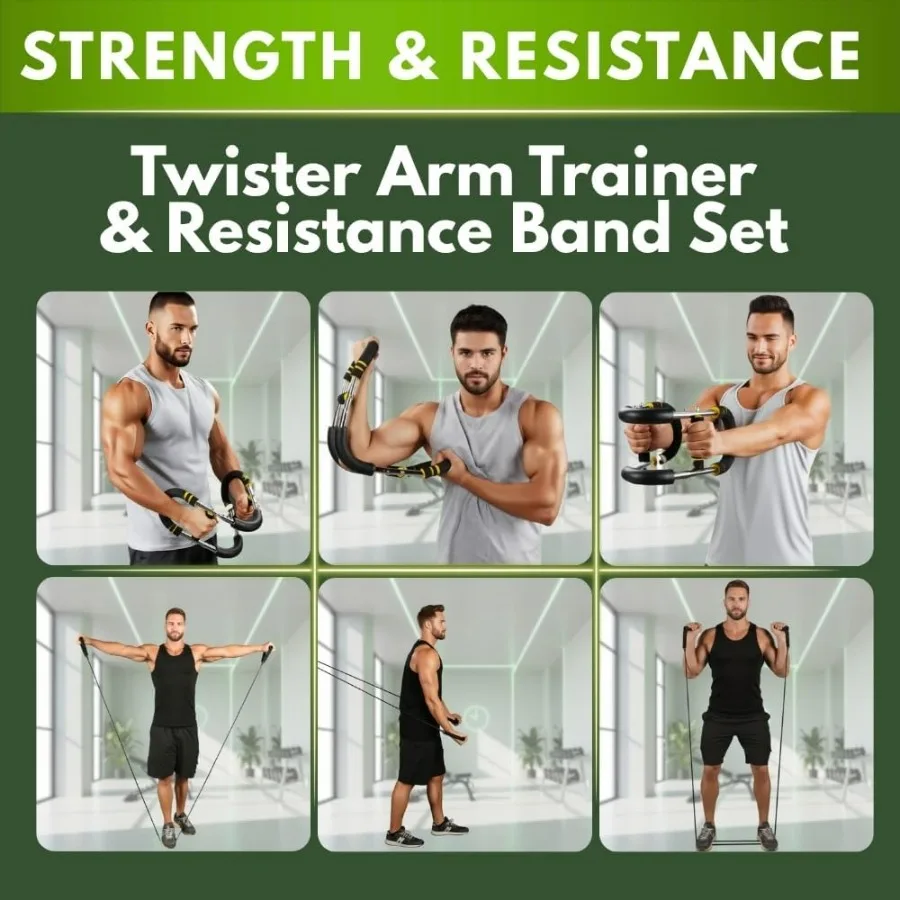 Twister Arm Trainer - Chest Workout Equipment - Chest Press Machine - Arm Trainer for Men - Power Twister Bar - Exercise Bar - U