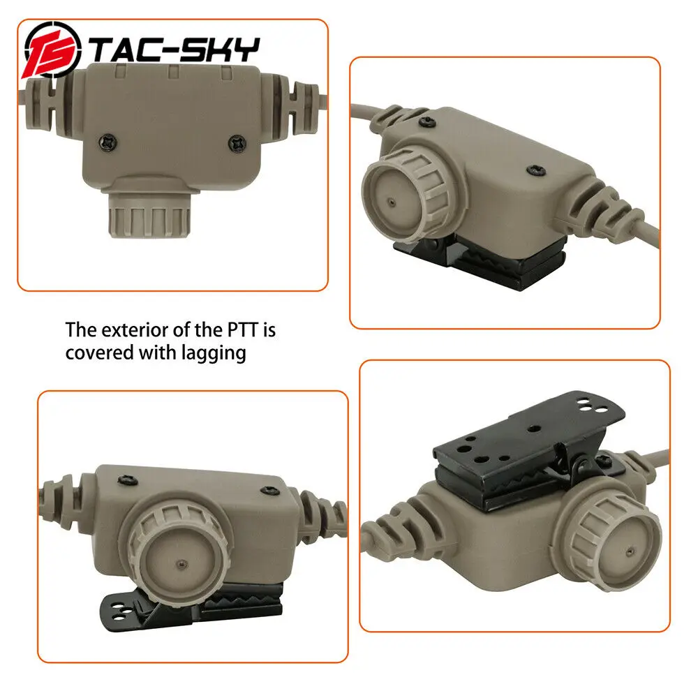 

TAC-SKY RAC Tactical PTT Adapter RAC PTT for Tactical COMTAC I II III SORDIN Headset Compatible with Kenwood Plug Walkie Talkie