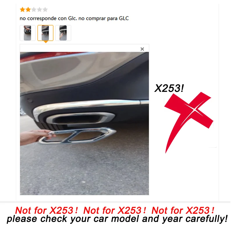 Cornici Decorative Per Terminali Di Scarico Per Mercedes Classe C W206 (C200, C260, C300) Dal 2020 - ABS Nero, Argento O Effetto Carbonio