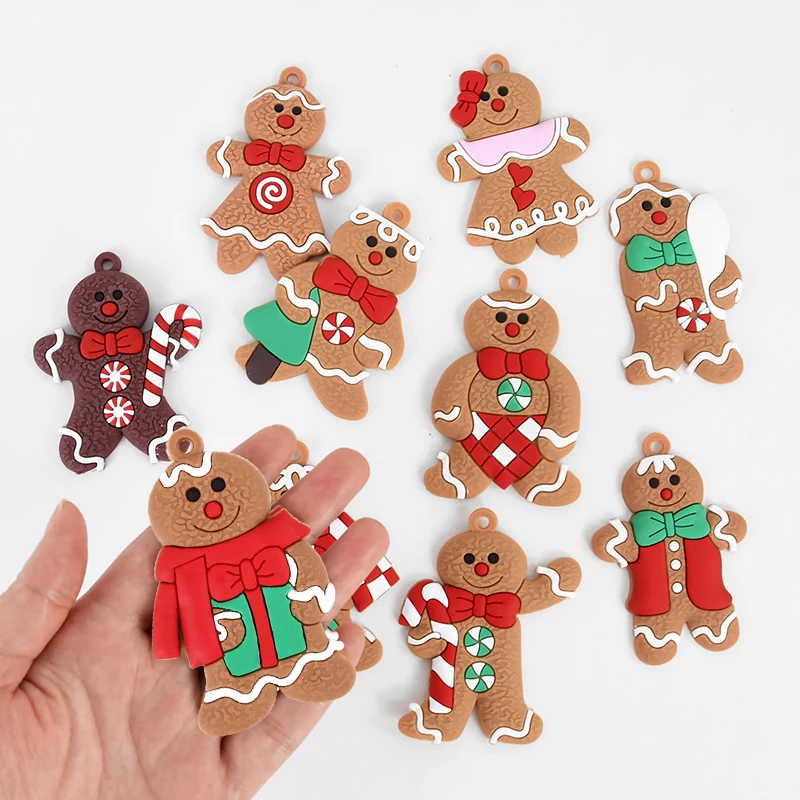 Gingerbread Man Ornaments Xmas Tree Hanging Pendant 2023 Merry Christmas Decorations for Home 2024 New Year Gift Navidad Noel