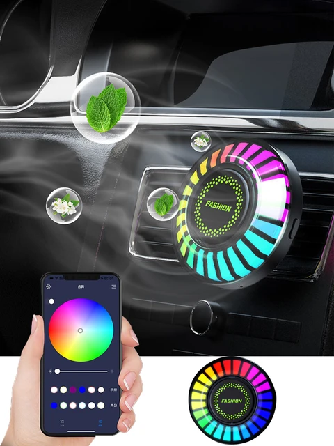 Auto Lufterfrischer mit LED Aroma Schmücken Atmosphäre Duft Zubehör RGB  Streifen Sound Control Voice Rhythmus Licht APP Control - AliExpress