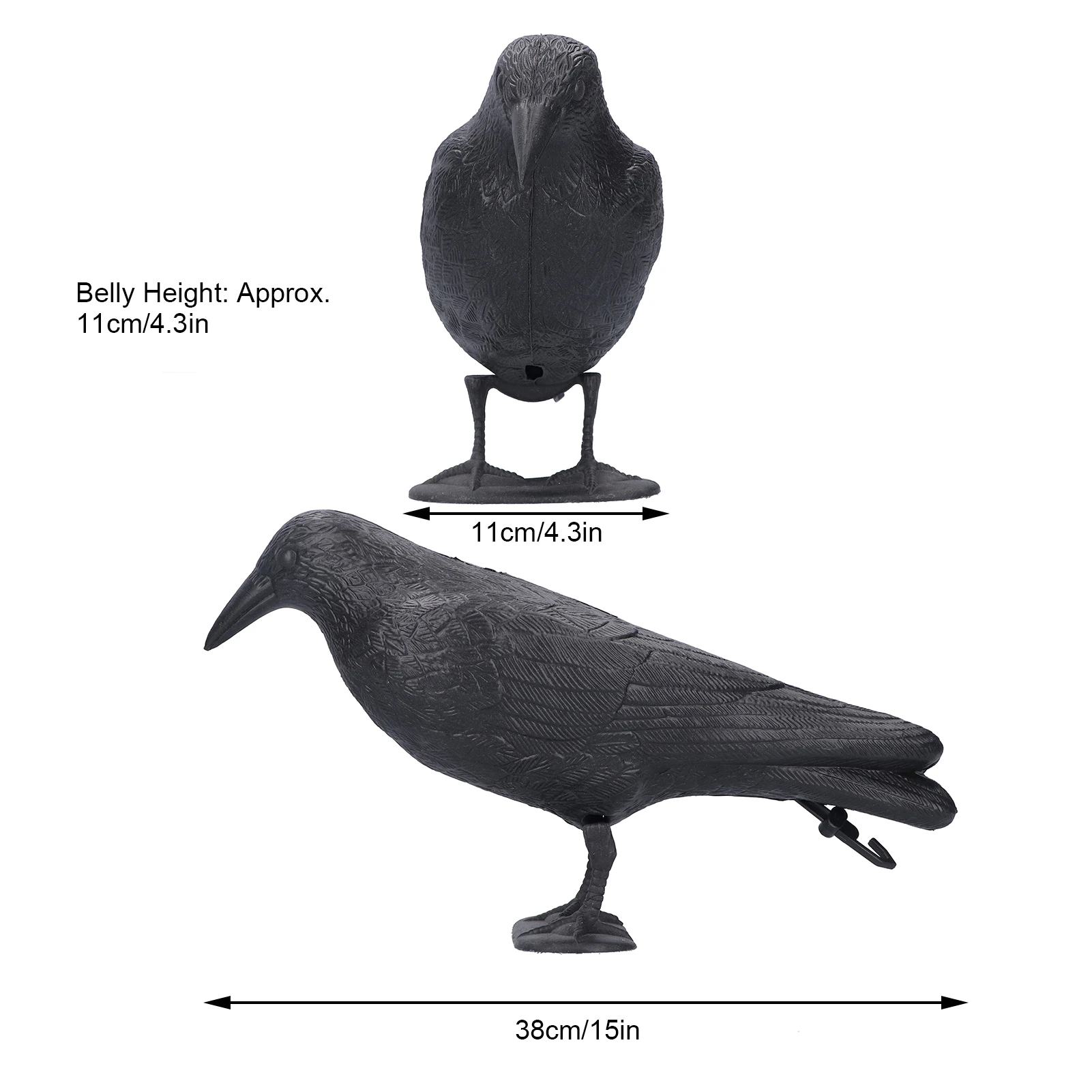 Bird Repellent Decoy Plastic Crow Hunting Decoys Garden Bird Deter Scarer Scarecrow Pest Control