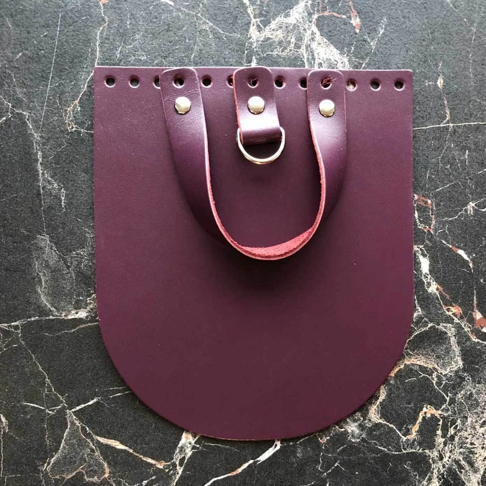 Valve for a backpack with handle and holder straps color: eggplant 17x20 cm art. 617579 Needlework DIY Craft Supplies Apparel Sewing Fabric Arts
