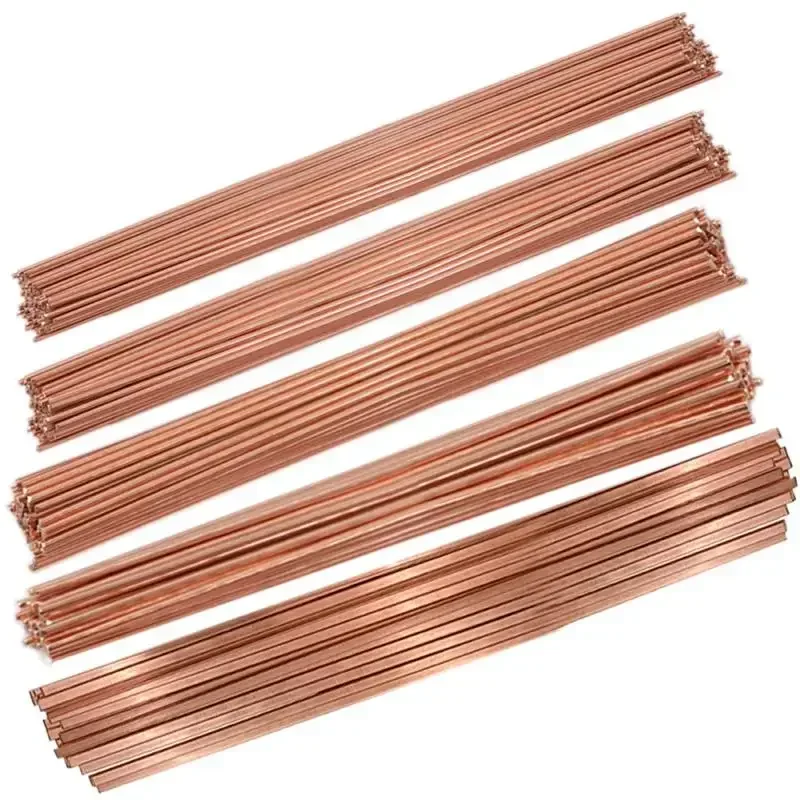 1-3mm Phosphor Coppers Welding Rods Round/Flat Electrode Soldering For Brazing Repair Rod 40/50cm Length