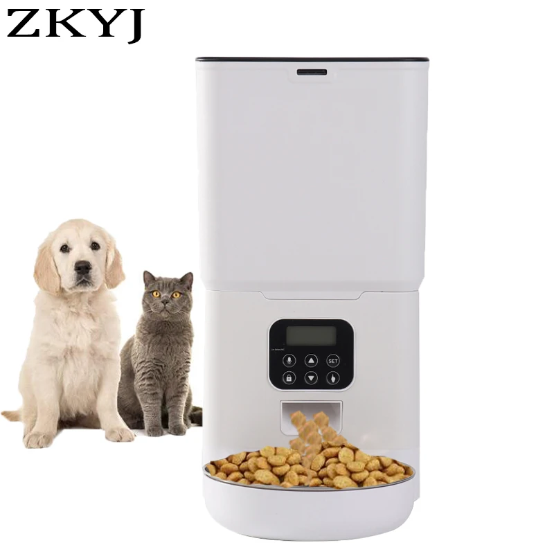 Automatic Slow Pet Feeder Timing Feeder 6 Meals 6 Grids Cat Dog