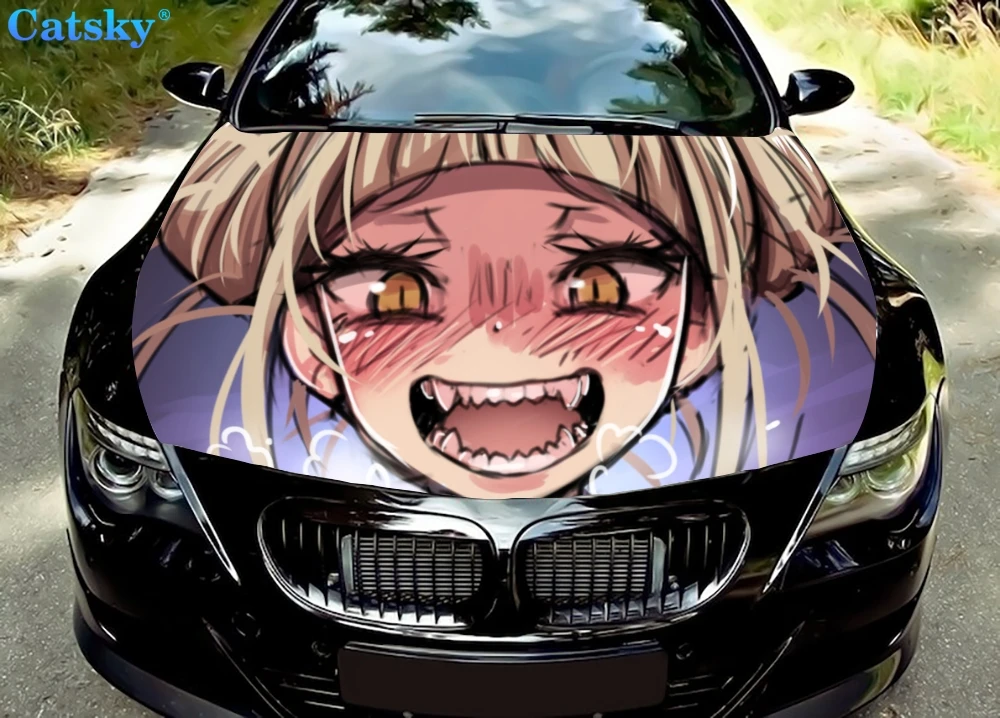 

My Hero Academia Toga Himiko Car Floor Mats,Car hood wrap lion decal, bonnet vinyl sticker, full color graphic decal