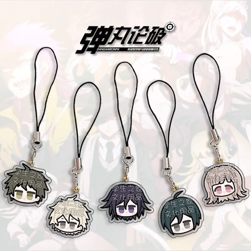 

Danganronpa Q Version Anime Mobile Phone Chain Kokichi Oma Nagito Komaeda Cartoon Rope Lanyard Acrylic Pendant Accessories Gift