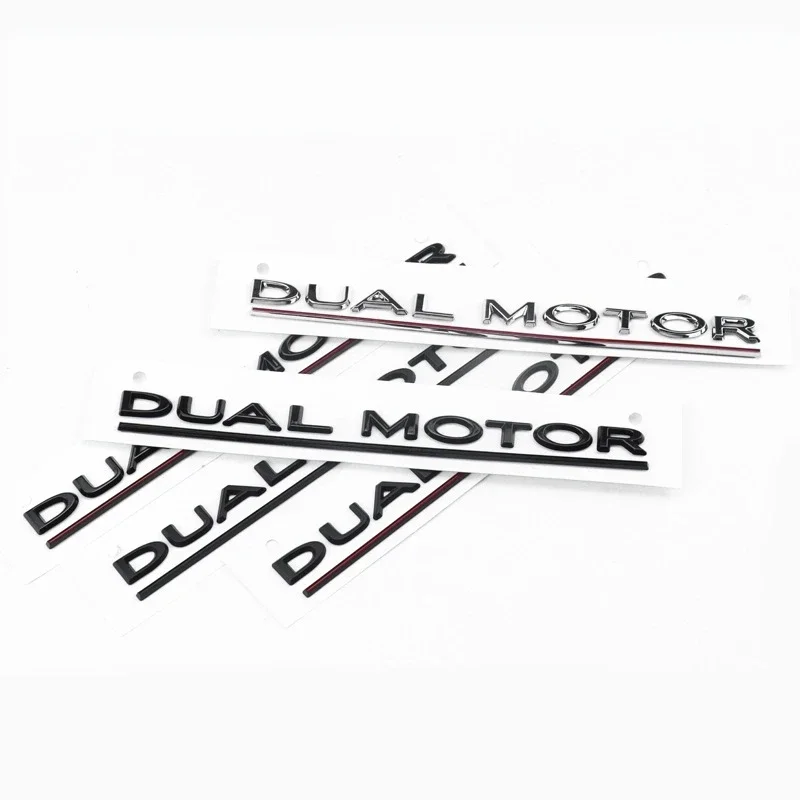 

3D ABS DUAL Motor Letters Logo Nameplate Car Trunk Badge Decal Fit for Tesla Model 3 Y Emblem Sticker Auto Parts Accessories