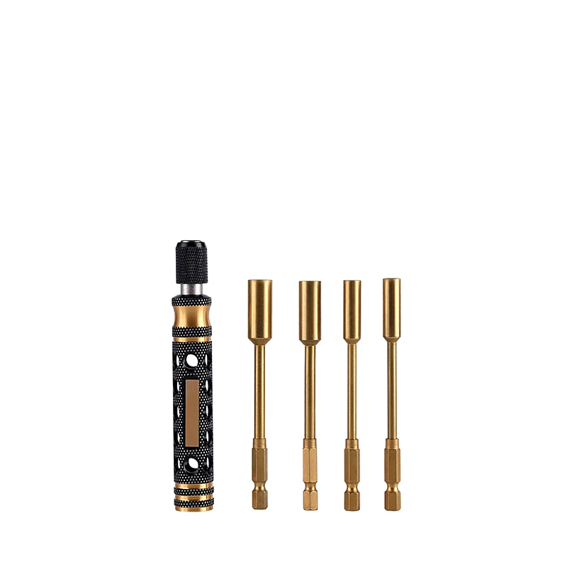 Hollow Out Handle 4 in 1 Hex Nut Driver Bit Socket Screwdriver Tools Sets Size 4.0mm 5.5mm 7.0mm 8.0mm For RC Dozer Car Truck
