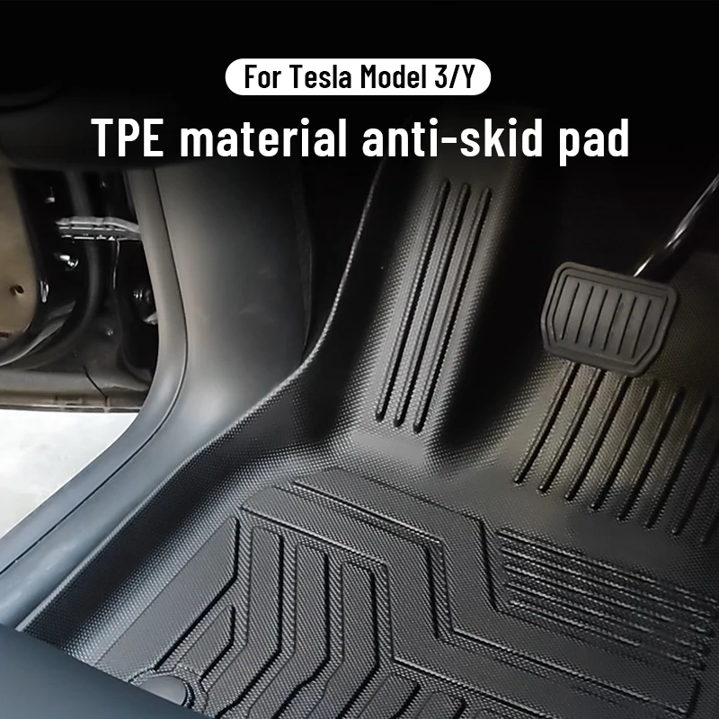 For Tesla Model 3 Y car waterproof and non-slip floor mats for modified car accessories special foot pads for original cars