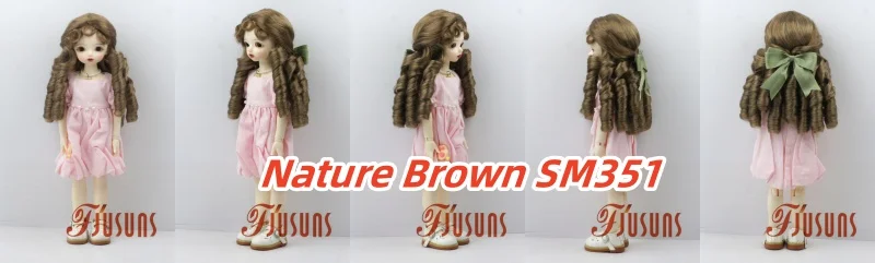JD809 6-7inhc 7-8inch 8-9inch Back Tied Long Pig sausage curly Synthetic Mohair Doll wigs 1/6 1/4 1/3 YOSD MSD SD DOD BJD Hair