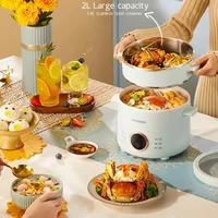 2.0L Electric Rice Cooker Cooking Pot Mini Multicooker Lunch Box Rice Cookers Hotpot Non-stick Electric Skillet Food Steamer 2