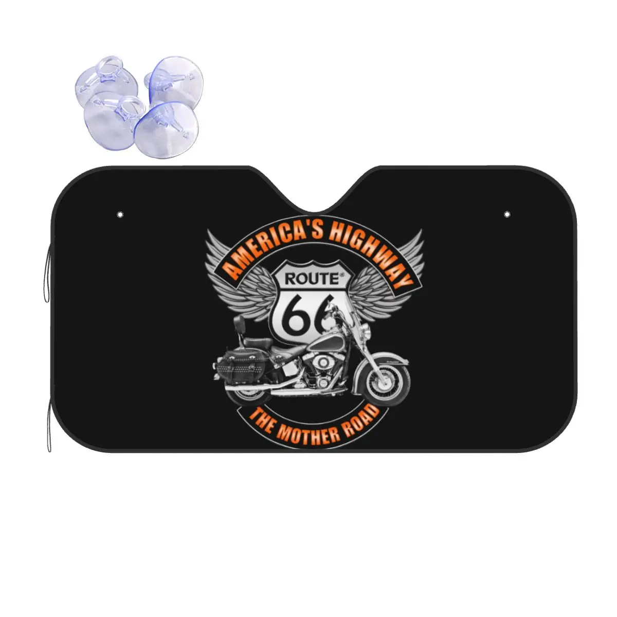 

Americas Highway Cute Sunshade Windscreen 70x130cm Route 66 Retro Oldschool Foils Sunshade Visor Ice Shield Dust Protection