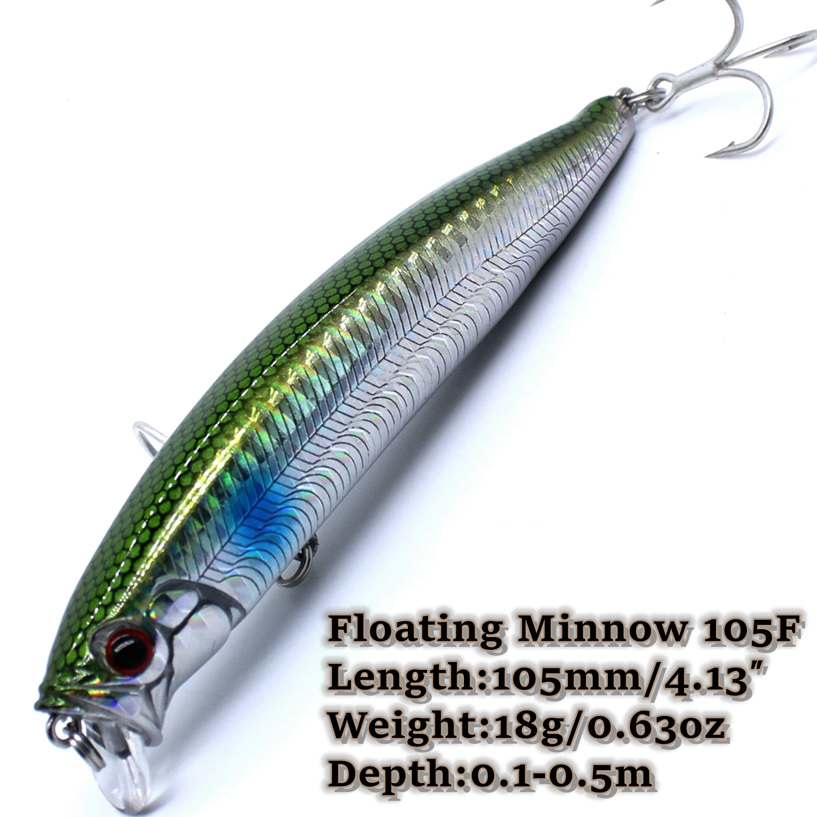 Köder See barsch Killer schwimmender Wobbler 105mm 18g 0,1-0,5 m harter Köder Minnow Ruck Angel köder Gewichts übertragung lange Casting Haken