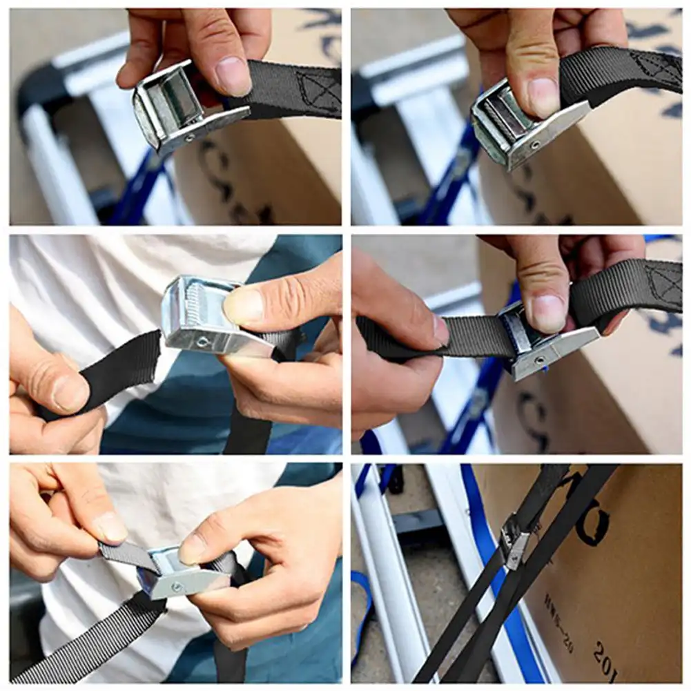 2PCS Car Motorcycle Packing Tie Downs Loop Strap Trunk Cargo Luggage Fixed Durable Mutipurpose Nylon Soft Straps Universal