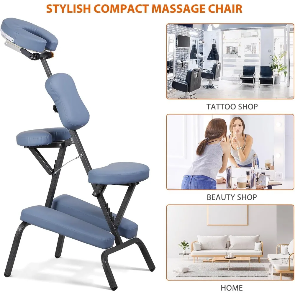 Portable Blue Foam Massage Chair with Face Cradle