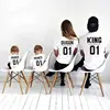 Summer Family Matching Outfits T Shirt King07 Queen07 Prince07 Princess07 Family Matching Clothe Father Mother Child T Shirt 2