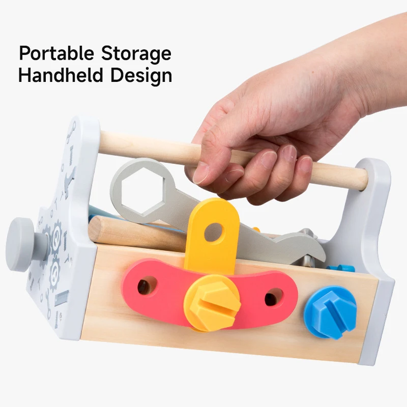 Montessori Children Wooden Tool Set Toys Pretend Play Tool Kit Construction Tools Simulation Repair Carpenter Toys Gift
