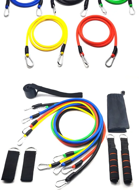 Bandas de resistencia para gimnasio, juego de bandas elásticas de ejercicio  con asas para brazo, correas de tubo de látex muscular para cinturón de  entrenamiento de resistencia - AliExpress