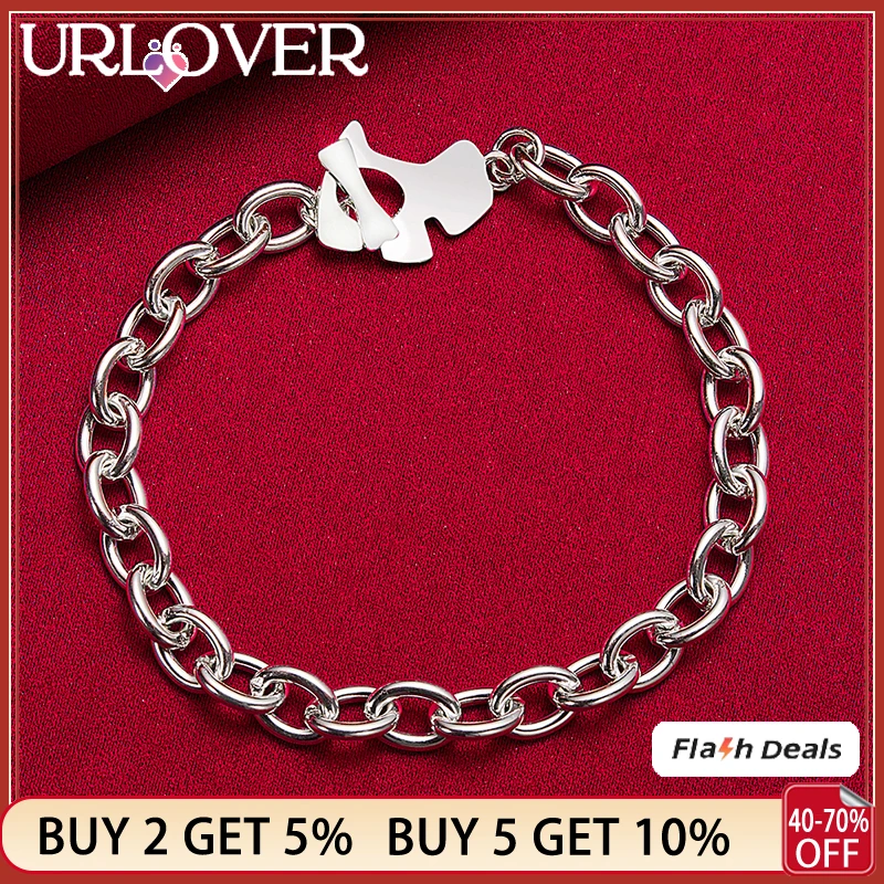 

925 Sterling Silver Bracelet Cartoon Dog Bone Chain Bracelets For Woman Party Wedding Fashion Jewelry Lady Bangles Birthday Gift