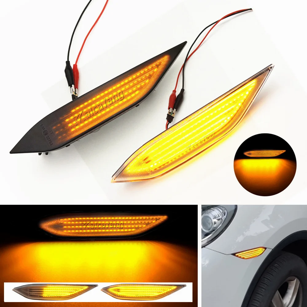 2 Pz Ambra/Bianco Switchback Led Side Markers Indicatore Di Direzione Con Luci Di Posizione Di Marcia Per Porsche Cayenne 958 Gen 11-14