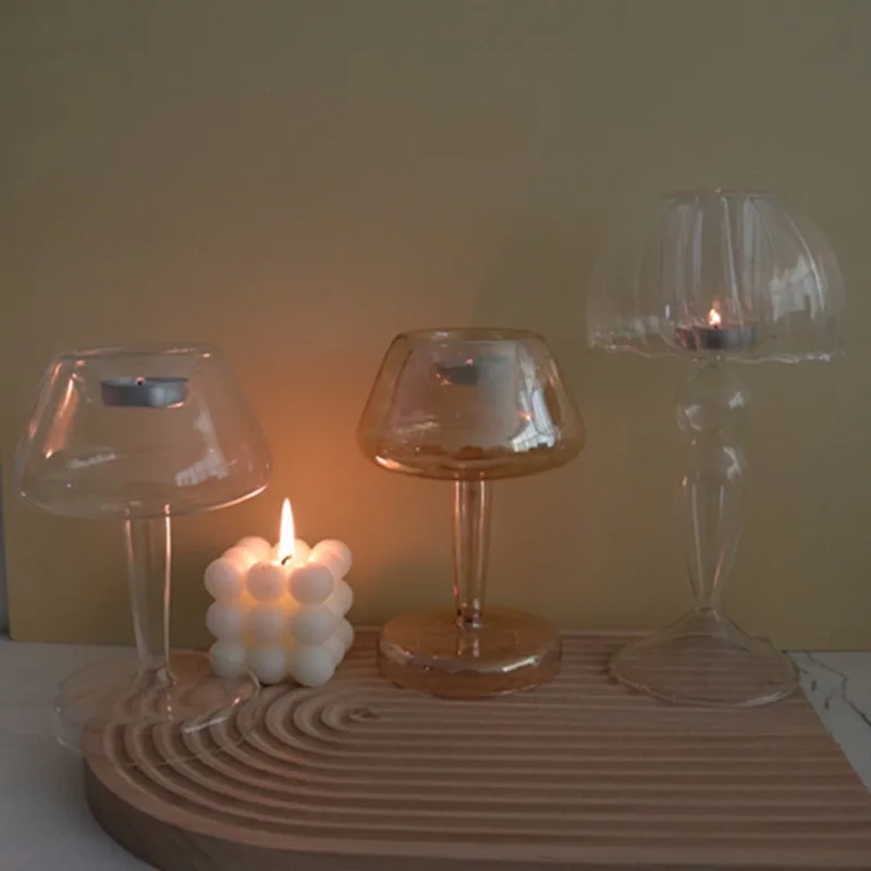 

European Glass Lamp Candelabra Home Decor Umbrella-Shaped Candelabra Household Decoration INS Creative Design Personality