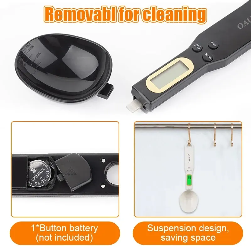 Mini Spoon Digital Kitchen Scale Electronic LCD 0.1-500g Food Weight Measuring for Milk Coffee