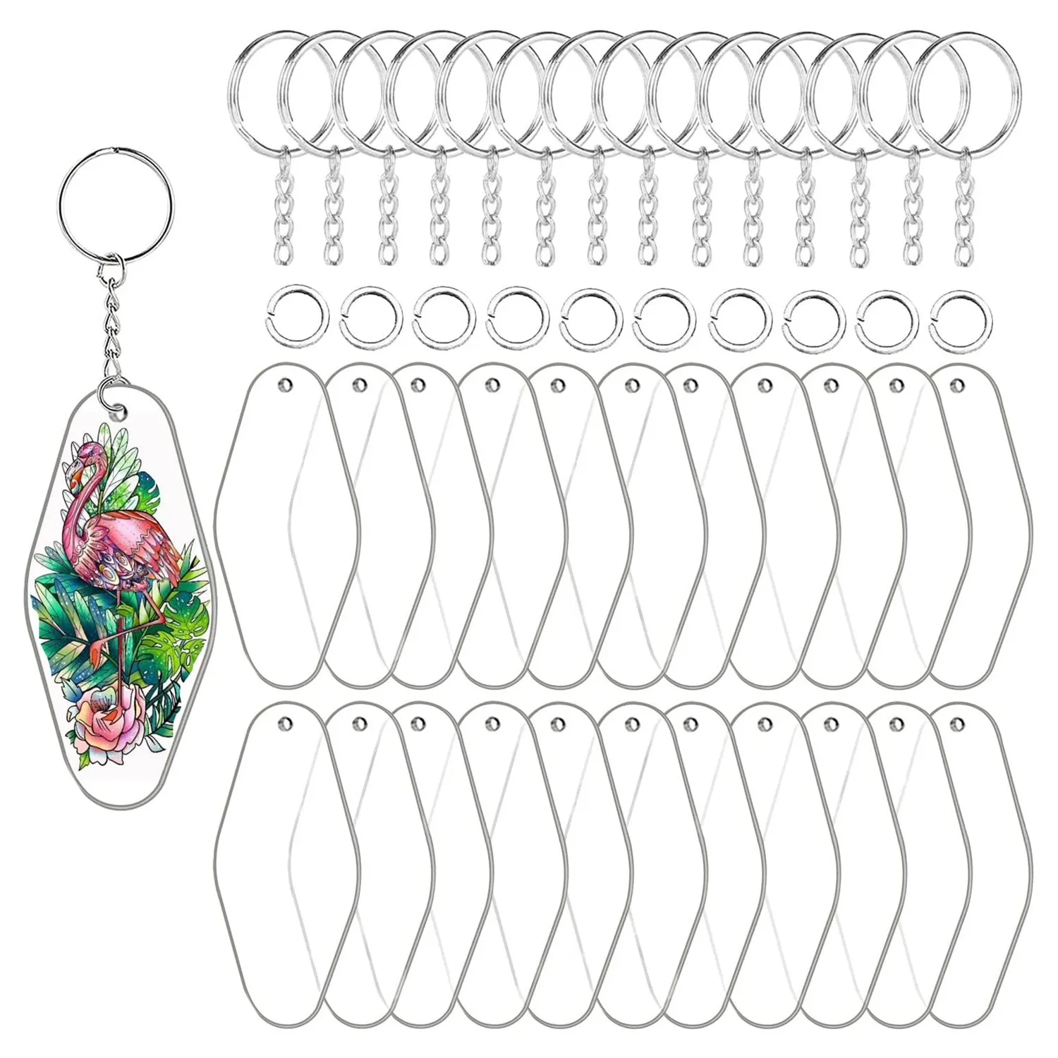 Acrilico Blanks Key Tag Kit Motel Hotel Shape Clear Board Per Cricut Crafting Vinyl Ornament Blank Portachiavi Fai Da Te Craft Making Tool