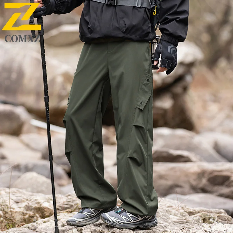 ​EIAO Men Korean Style Mountain Hiking Pants Spring Outdoor Camping Tactical Windproof  Straight Cargo Trousers Fit Casual Sport
