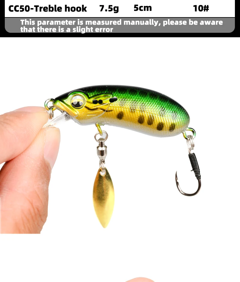 OUTKIT Neue CC40 CC50 Sinking Minnow Angeln Locken Crankbait Niedrigen Schwerpunkt Stille System Künstliche Gefälschte Köder Für Bass – Detail 3